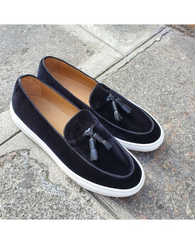 Moccasin with Pompons Sneakers Center 51 Coolest black velvet