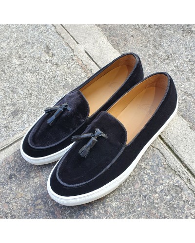 Moccasin with Pompons Sneakers Center 51 Coolest black velvet