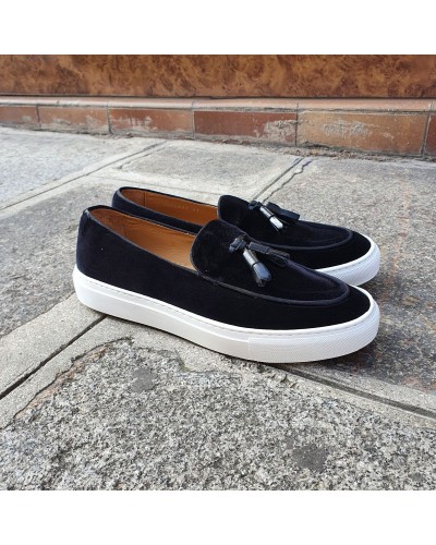 Moccasin with Pompons Sneakers Center 51 Coolest black velvet