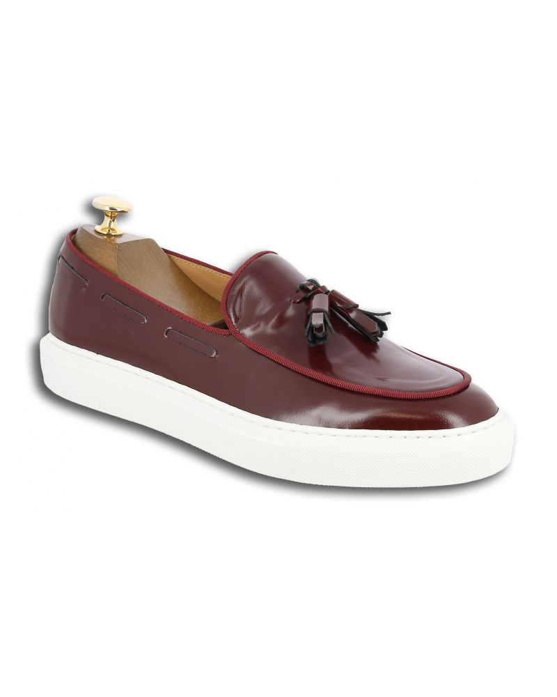 Moccasin with Pompons Sneakers Center 51 Coolest burgundy leather
