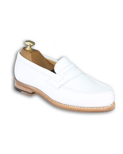 Mocassin Femme John Mendson 0622 Wendy cuir blanc