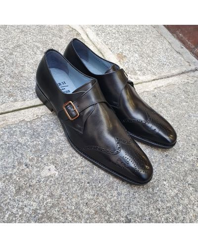 Monk strap shoe Center 51 13689 black leather