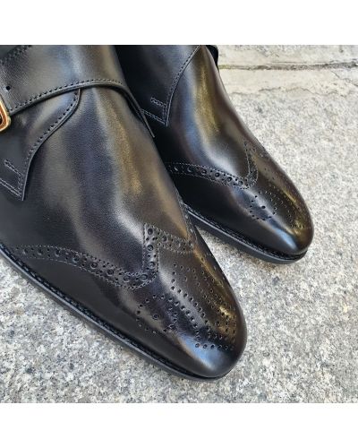 Monk strap shoe Center 51 13689 black leather