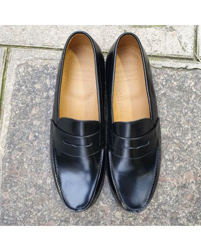 Mocassin John Mendson 2906 Dan cuir noir