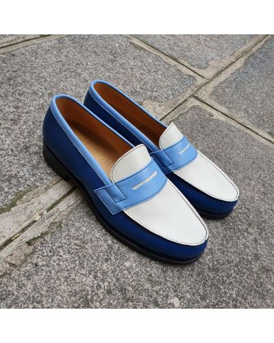 Mocassin John Mendson 2906 Dan cuir multicolore bleu alaska