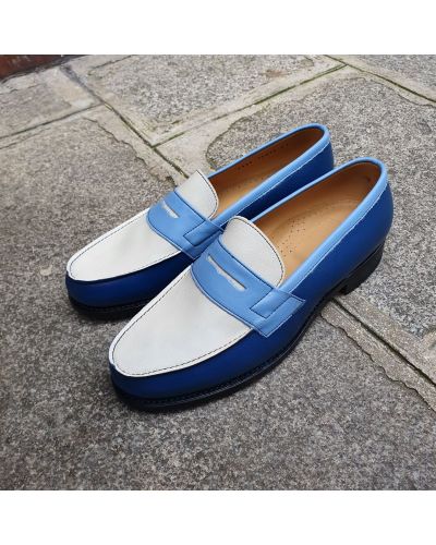 Mocassin John Mendson 2906 Dan cuir multicolore bleu alaska