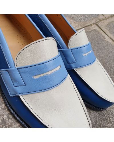 Mocassin John Mendson 2906 Dan cuir multicolore bleu alaska