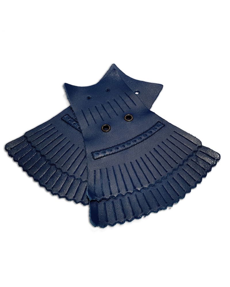 Mexican fringe in navy blue leather