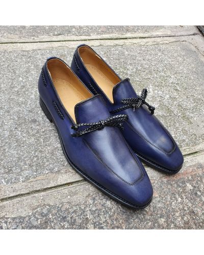 Moccasin John Mendson 13813 blue navy leather