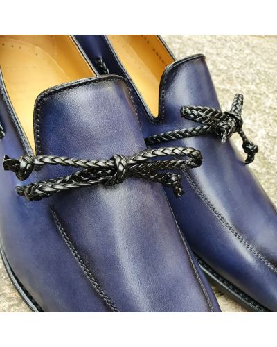 Moccasin John Mendson 13813 blue navy leather