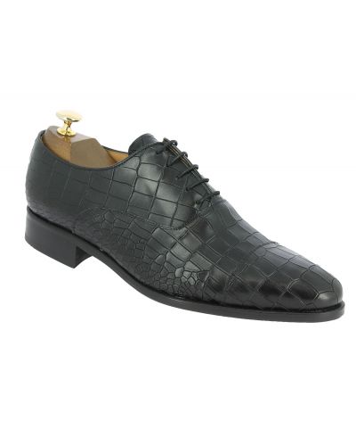 Richelieu Center 51 classico Ambas cuir noir façon croco