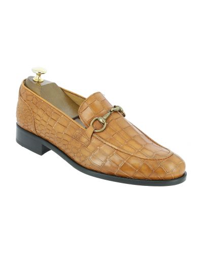Mocassin Center 51 classico sphynx cuir blond façon croco