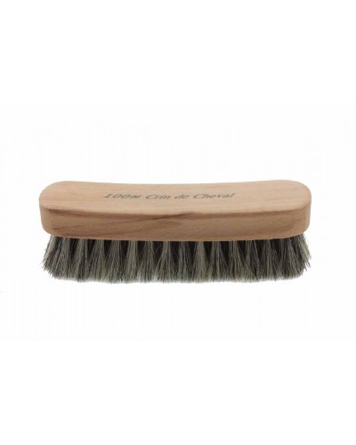 Brosse à lustrer 100% crin de cheval gris