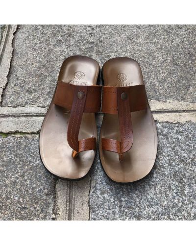 Sandals Zeus 1081 brown leather