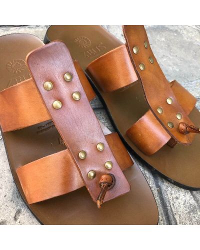 Sandals Zeus 1073 brown leather