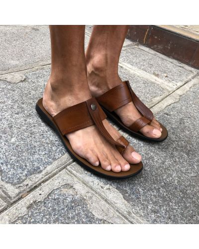 Sandals Zeus 1081 brown leather