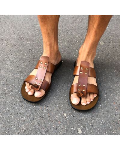 Sandals Zeus 1073 brown leather