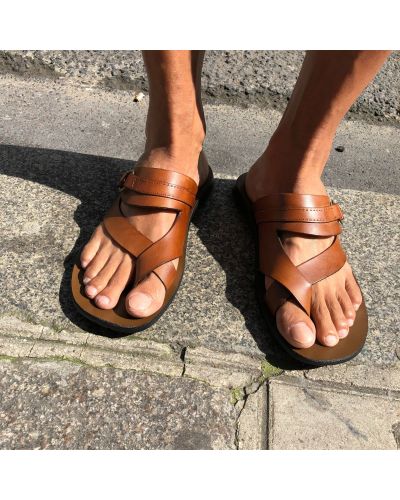 Sandals Zeus 1172 brown leather