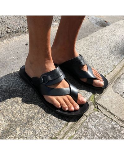 Sandals Zeus 1172 black leather