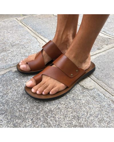 Sandals Zeus 1173 brown leather