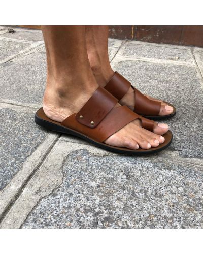 Sandals Zeus 1173 brown leather