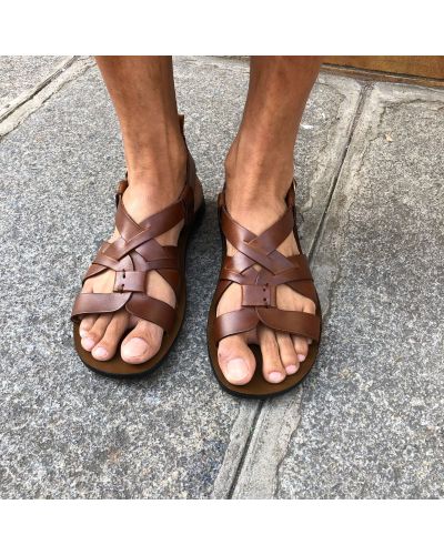 Sandals Zeus 1250 brown leather