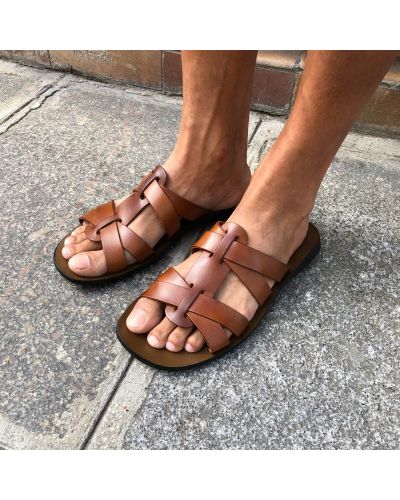 Sandals Zeus 1273 brown leather