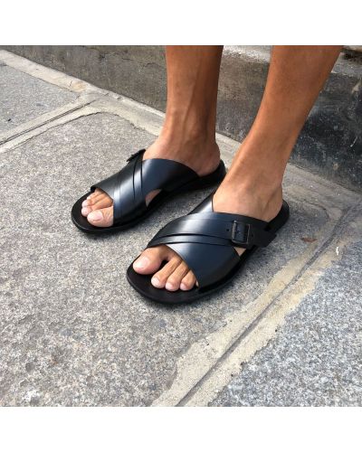 Sandals Zeus 1715 black leather