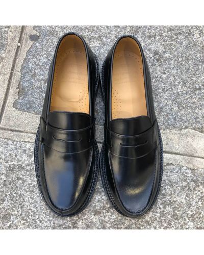 Moccasin triple sole John Mendson 13994 black leather