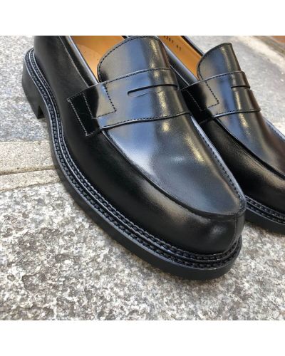 Moccasin triple sole John Mendson 13994 black leather