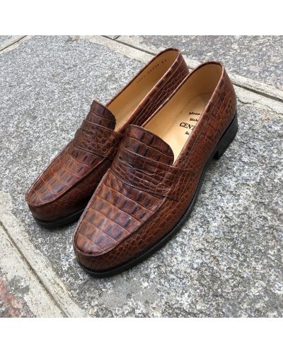 Mocassin Center 51 1961 Tod cuir façon crocodile marron