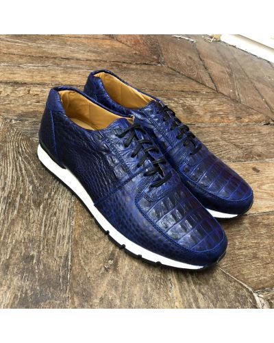 Oxford Sneakers Center 51 13517 navy blue croco print finish