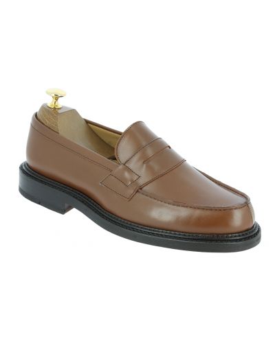 Moccasin triple sole John Mendson 13994 brown leather