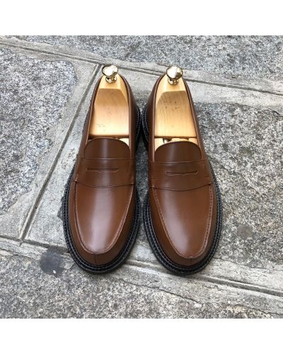 Moccasin triple sole Center 51 13994 brown leather