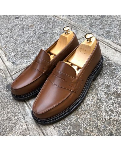 Mocassin triple semelle John Mendson 13994 cuir marron