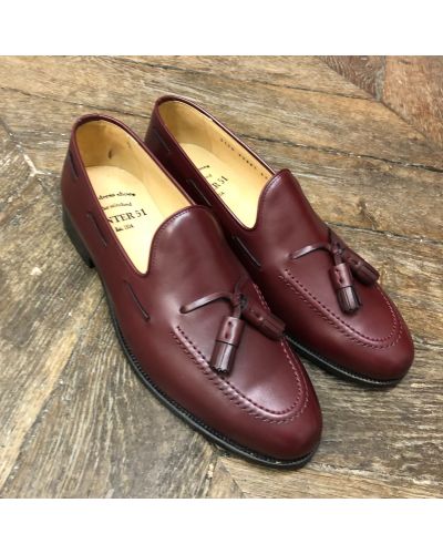 Moccasin with Pompons Center 51 3136 Will burgundy leather