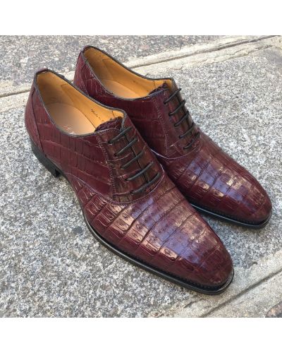 Oxford shoe Mezlan 4338 genuine burgundy crocodile