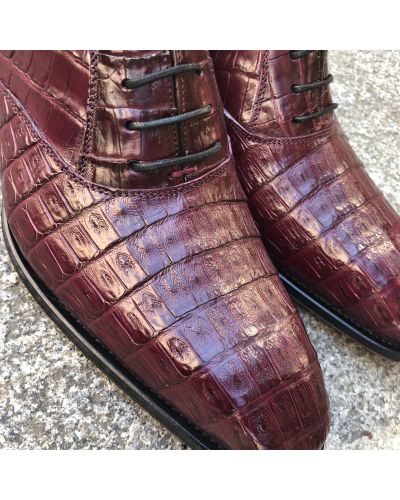 Oxford shoe Mezlan 4338 genuine burgundy crocodile