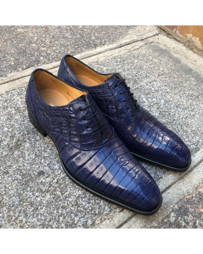 Oxford shoe Mezlan 4338 genuine blue navy crocodile