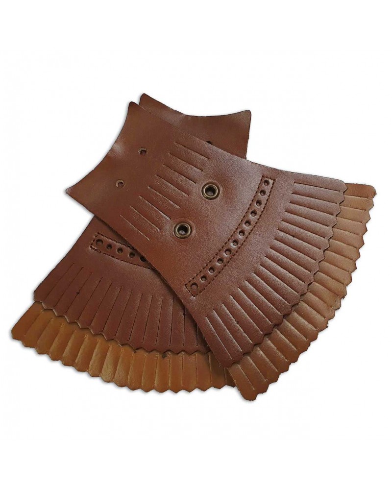 Mexican fringe in bicolored brown and blond leather