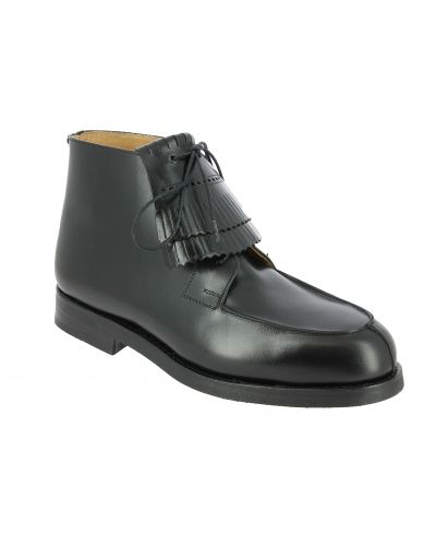 Bottine a lacet Center 51 13963 cuir noir avec frange