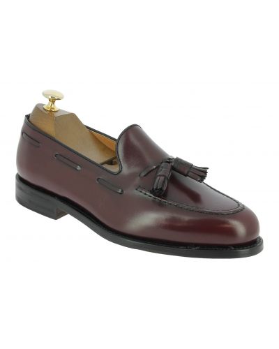 Moccasin with pompons Berwick 8491 burgundy leather