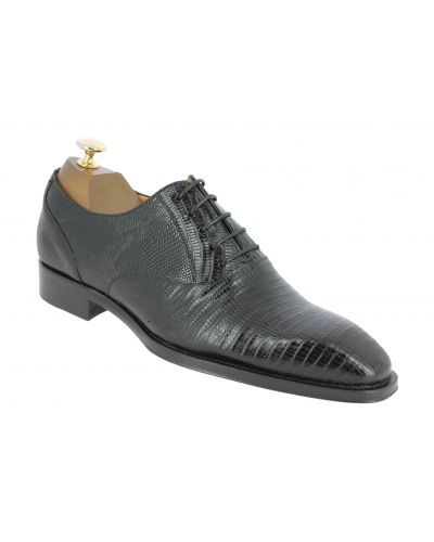 Oxford shoe Mezlan 4338 genuine black lizard