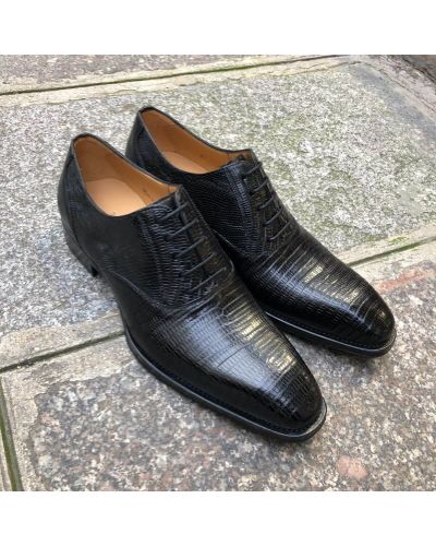 Oxford shoe Mezlan 4338 genuine black lizard