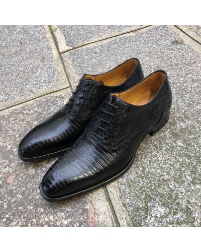 Oxford shoe Mezlan 4338 genuine black lizard