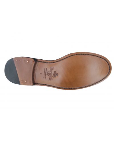 Moccasin shoe Berwick 4456 brown leather crocodile print finish