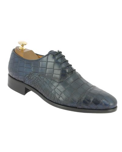 Richelieu Center 51 classico Ambas cuir marine façon croco