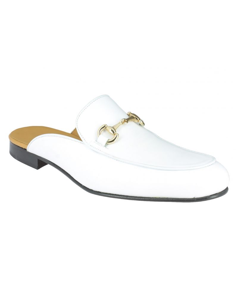 Mule Center 51 cuir blanc