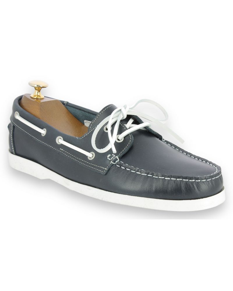 Horween CXL Navy Boat Shoe | Gustin | Shoes | Boat Shoes