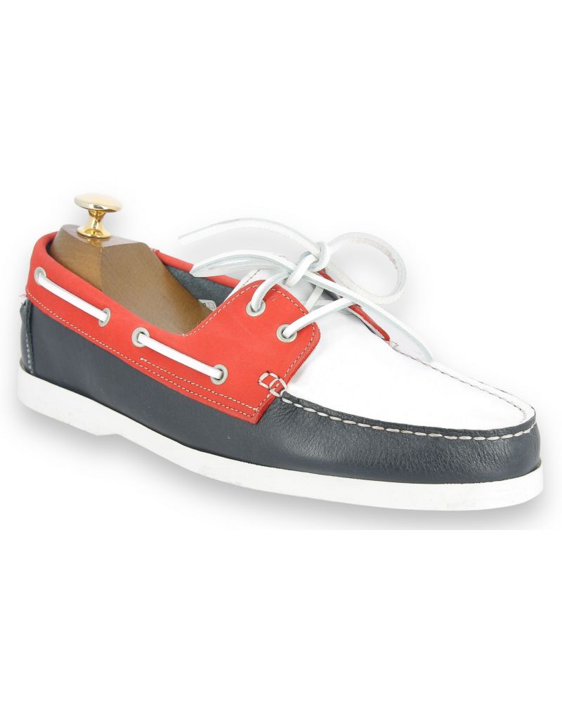 Boat shoe Orland 1421 multicoloured blue white red leather